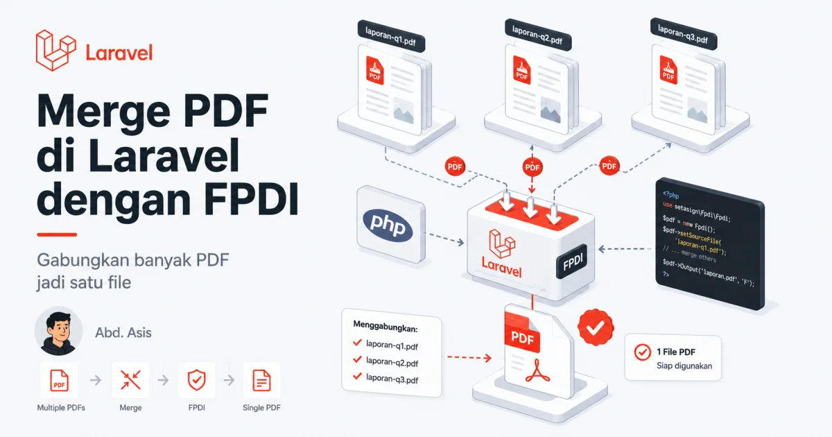 Merge PDF di Laravel dengan FPDI
